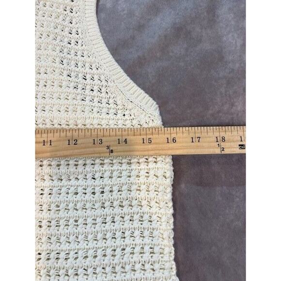 Madewell Womens Sweater Tank Crochet-Knit Crewneck Sleeveless Ivory Medium NEW - Picture 7 of 8